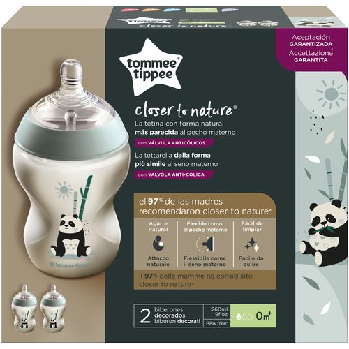 EOL Tommee Tippee Closer to nature dekorirane bočice 260 ml, 2 kom., "panda" slika 2