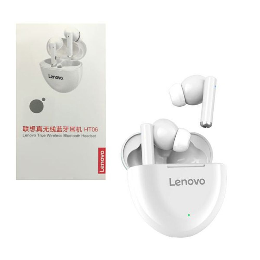 LENOVO SLUŠALICE BLUETOOTH TWS HT06 bijela slika 1