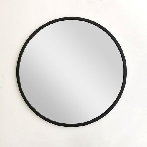 Siyah Metal Çerçeve Yuvarlak Ayna A710 Black Mirror slika 7