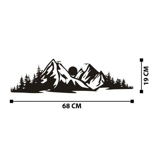 Dekorativni Metalni Zidni Ukras 'Mountain 2 Black' slika 7