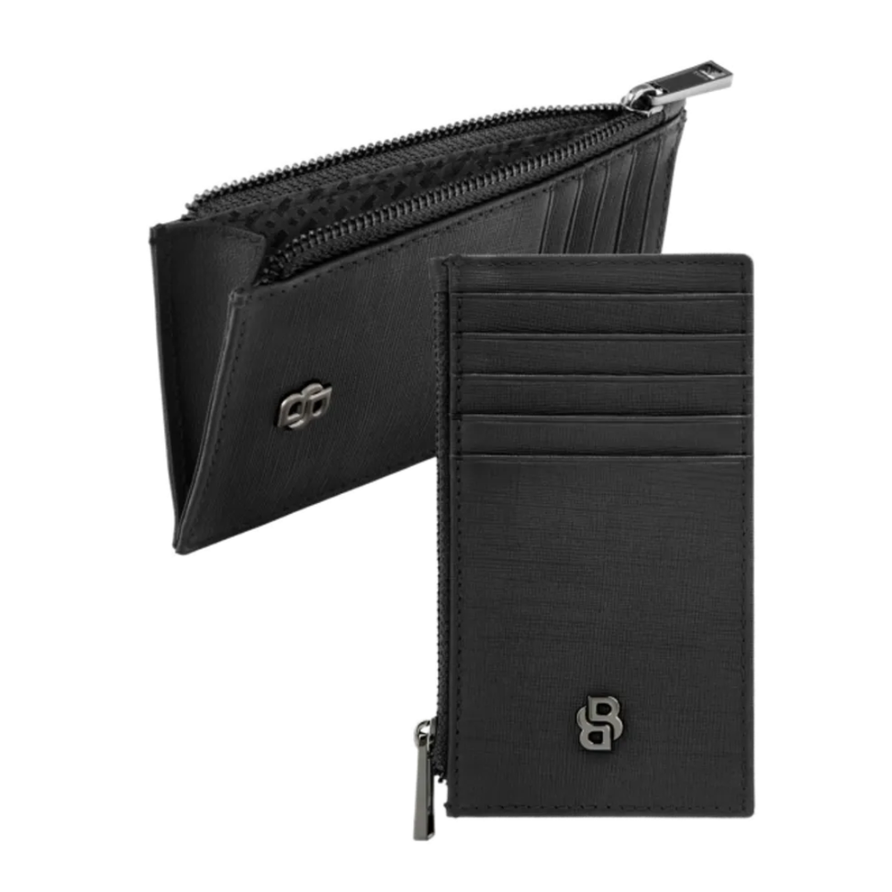 Hugo Boss Držač kartica Double B Saffiano sa zipom HLK526A crna slika 3