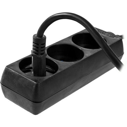 AWTools produžni kabel za kućanstvo crni bez uzemljenja s 3 utičnice 1,5m slika 1