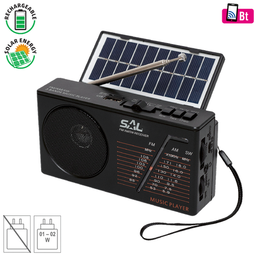 SAL Radio prijemnik, solarno / baterijsko napajanje, Bluetooth - RPH 1 slika 1