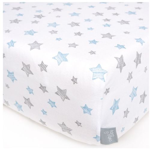 Ceba Baby posteljina Jersey s elastičnom trakom120x60 Blue Stars slika 2