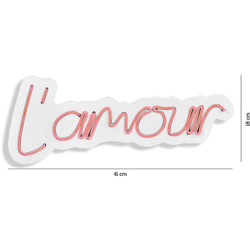 Wallity L'amour - Pink Pink Dekorativno Plastično LED Osvetljenje slika 7