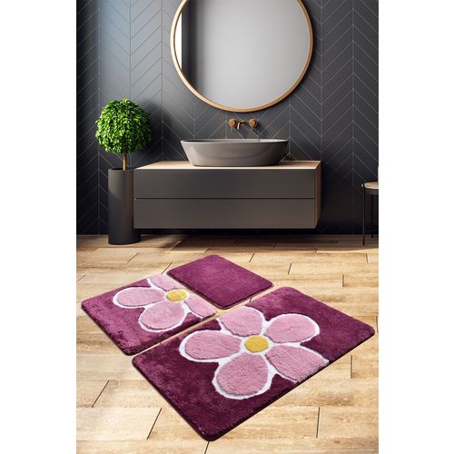 Colourful Cotton Set akrilnih kupaonskih prostirača (3 komada) Flower slika 1