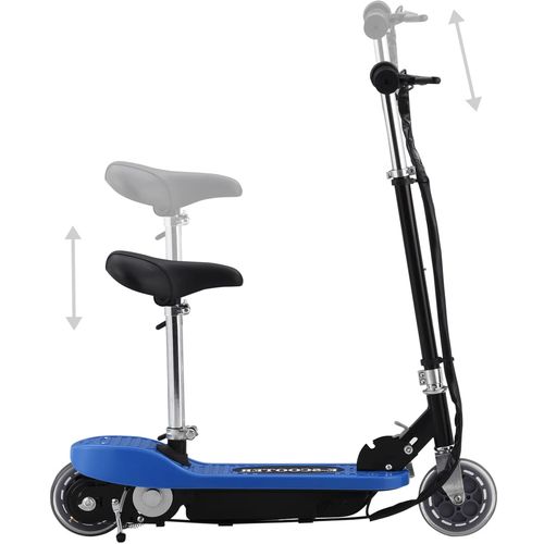 Električni skuter sa sjedalom 120 W plavi slika 19