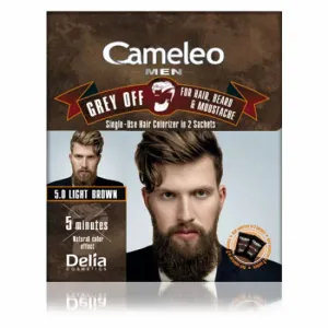 Farba protiv sedih za kosu, bradu i brkove CAMELEO MEN 5.0 svetlo braon 2x15ml