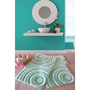 Wave - Mint Mint Bathmat Set (3 Pieces)