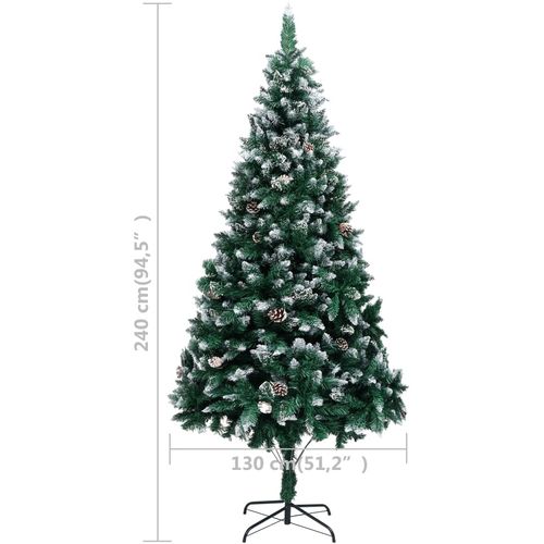 Umjetno božićno drvce sa šiškama i bijelim snijegom 240 cm slika 17