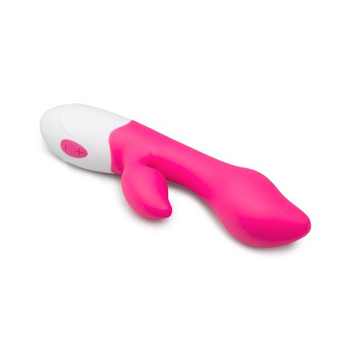 Silikonski G-spot Rabbit Vibrator - Roza/Bijeli slika 3