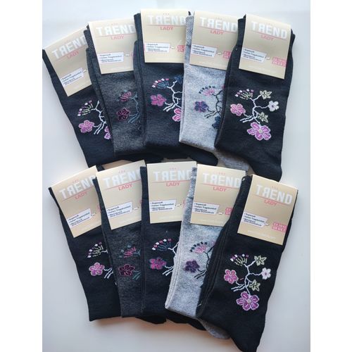 Ženske čarape 10-Pack - Cvjetići - Kvalitetne - TREND slika 1