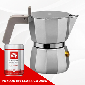 Aparat za kafu MOKA POT ALESSI za 3 šoljice kafe +  Illy CLASSICO 250G