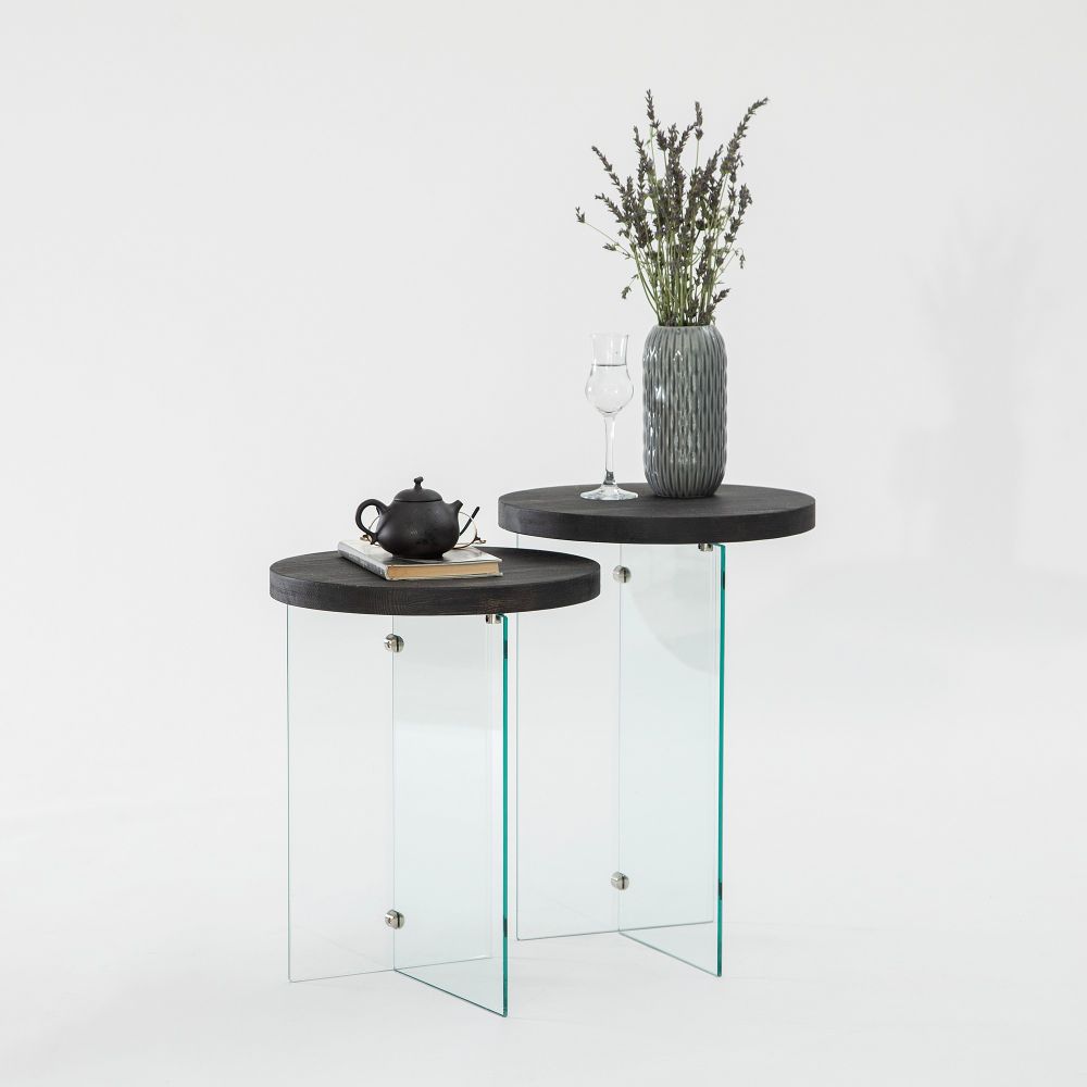 Set stolića za kafu Serenity 2 - Antracit, Transparentni Antracit slika 2