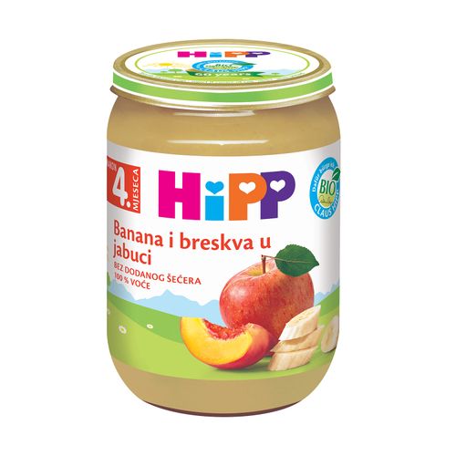 Hipp kašica breskva i banana u jabuci 190g 4M+ slika 1