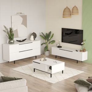 ON20-W White Living Room Furniture Set