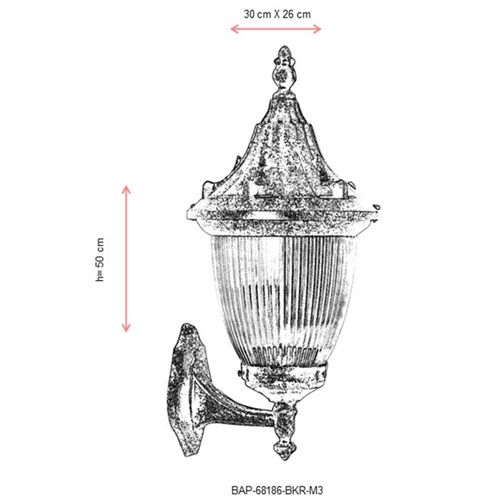 Opviq Vanjska zidna svjetiljka, BAP-68186-BKR-M3 slika 4