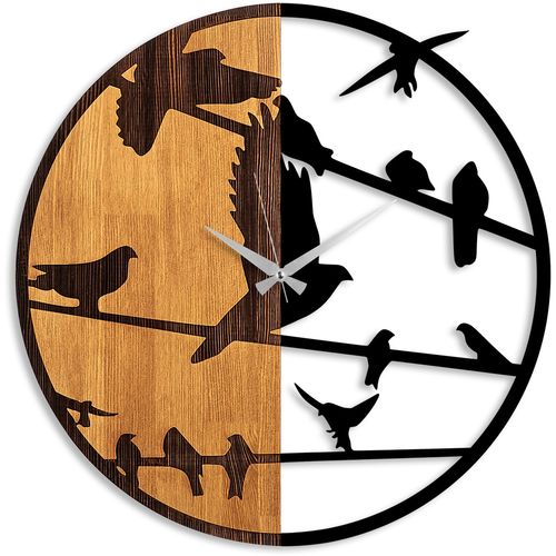 Wallity Ukrasni drveni zidni sat, Wooden Clock - 73 slika 5