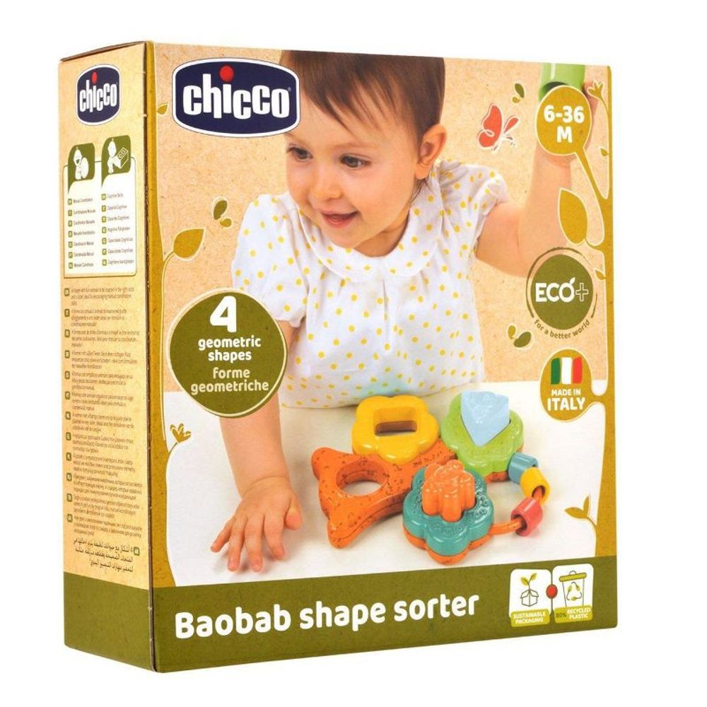 Chicco ECO+ Didaktička igračka Baobab Shape Sorter - Drvo sa oblicima slika 1