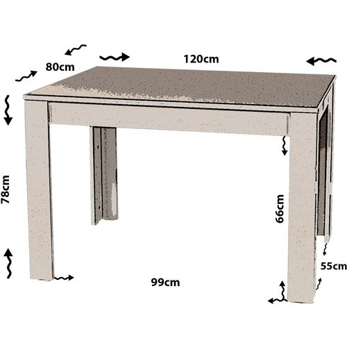 Single 120 - Oak Oak Dining Table slika 6