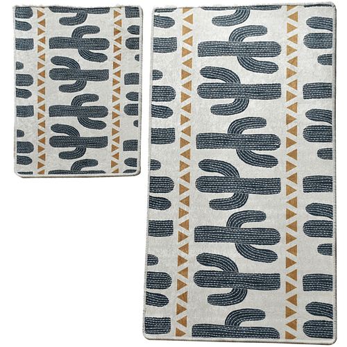 Happy Cactus 2 Multicolor Bathmat Set (2 Pieces) slika 4