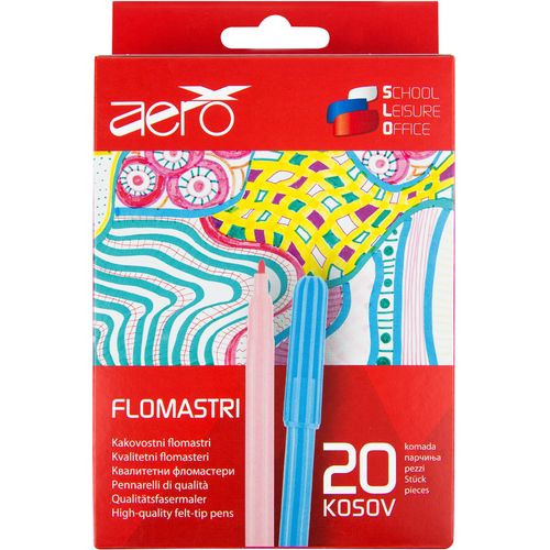 Aero Flomasteri 20 kom u kartonskoj kutiji 4455-0024 slika 1