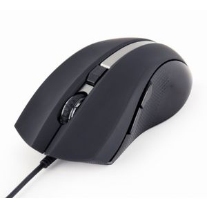 Gembird MUS-GU-02 G-laser Mouse 800-2400 DPI, 6 Buttons, USB, Black, Cable 1.8m