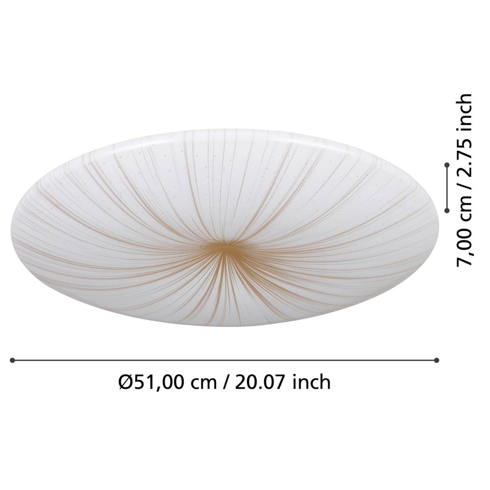 Eglo plafonjera 'NIEVES 1', LED, 7x4,4W, promjer 510mm, bijela/zlatna slika 4