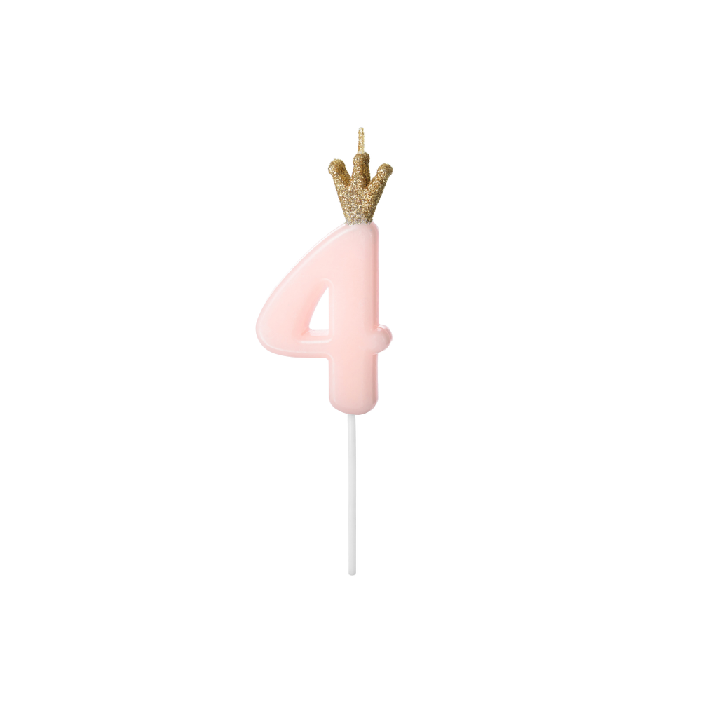 SCU6-4 Svjećica za tortu 4 Pink 9,5cm slika 1