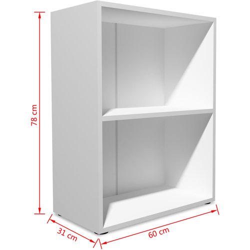 Polica za knjige od iverice 60 x 31 x 78 cm bijela slika 21