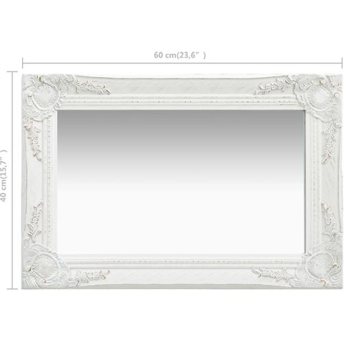 Zidno ogledalo u baroknom stilu 60 x 40 cm bijelo slika 6