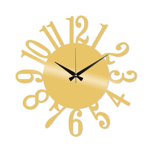 Wallity Ukrasni metalni zidni sat, Metal Wall Clock 14 - Gold slika 2