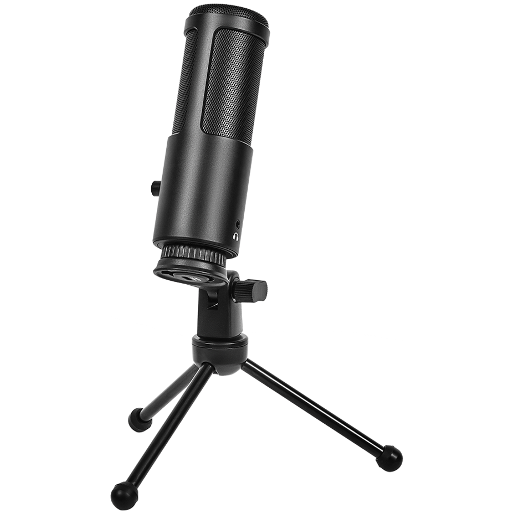 LORGAR Voicer 521, Gaming Mikrofon, Crni, USB kondenzatorski mikrofon sa kontrolom jačine zvuka, 3.5MM priključkom za slušalice, dugmetom za isključivanje i LED indikatorom slika 3