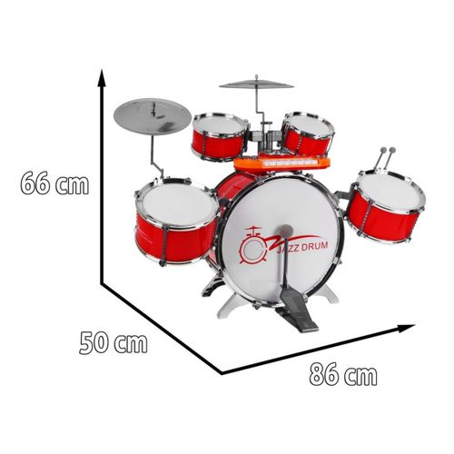 Dječji set bubnjeva Jazz - crveni slika 3