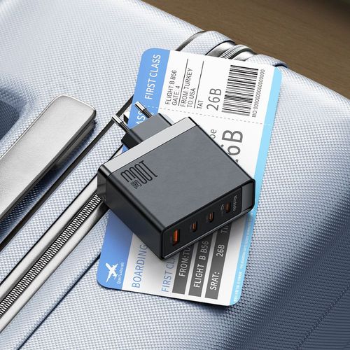 MCDODO CH-5141 SET 100W ZIDNI Punjač USB-C x3 + USB-A + KABL 100W TIP-C, 2m slika 9