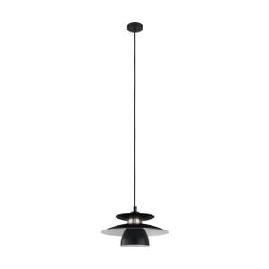 Eglo viseća lampa brenda e27 1x40w crno, saten nikal v:1500mm o320mm