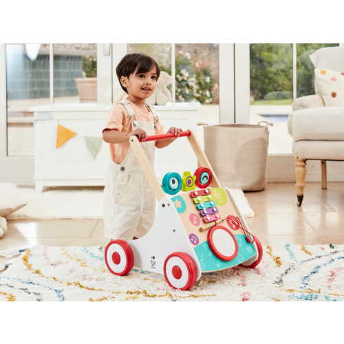 Hape Drvena muzička guralica Music Push Learning Walker E0383A slika 8