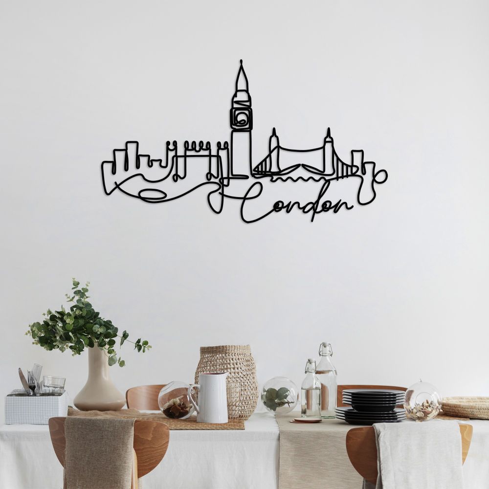 Dekorativni Metalni Zidni Ukras 'London Black' slika 3