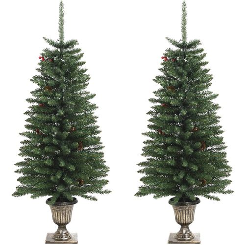 LED umjetna božićna drvca 2 kom s vijencem i girlandom slika 4