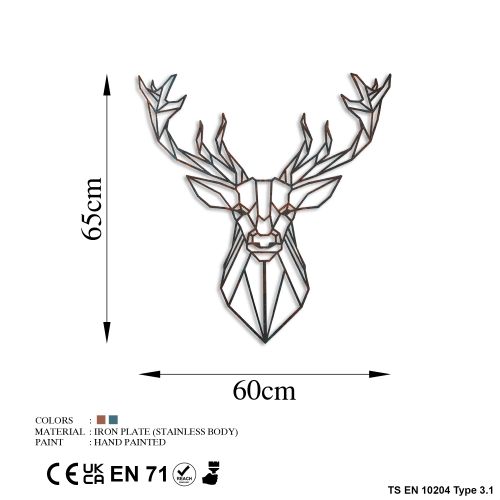 Wallity Metalna zidna dekoracija, Deer - 2 slika 7