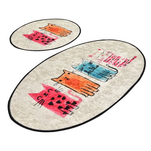 Baby Cats Multicolor Bathmat Set (2 Pieces) slika 2