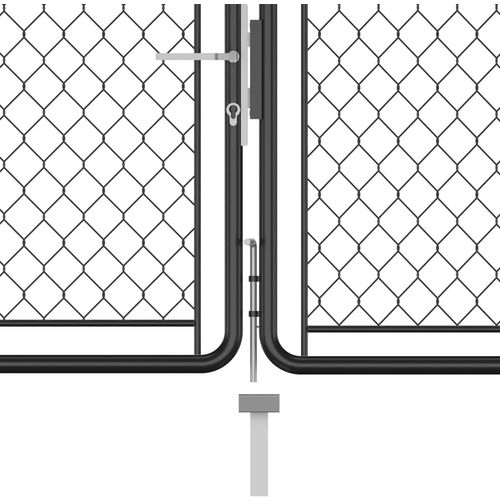 Vrtna vrata čelična 75 x 395 cm antracit slika 11