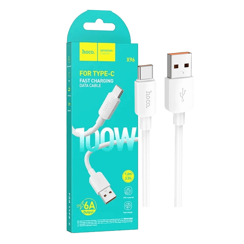 hoco. USB kabl za smartphone, USB-A to type C, 100W, bijela - X96 Hyper, 100W, White slika 1