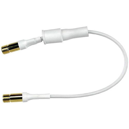 Axing SAT priključni kabel [1x F-utičnica - 1x F-utičnica] 25.00 cm 75 dB pozlaćeni kontakti, kroz prozor bijela slika 1