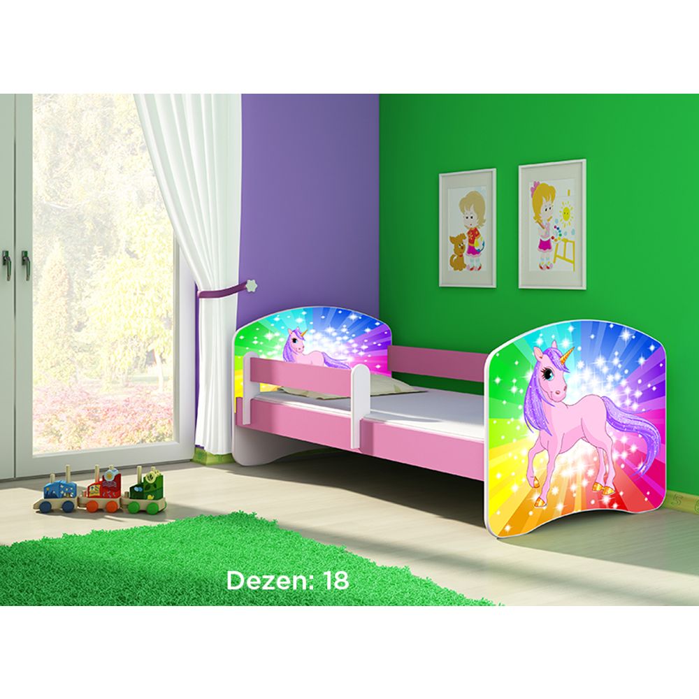 ACMA Dječiji krevet Acma II Pink - 140x70cm - Dezen 18 slika 2