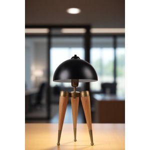 Opviq Stolna lampa 996, crna, hrast