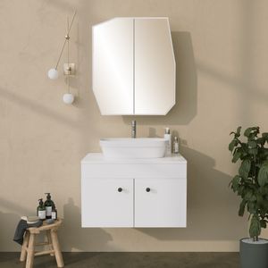 Quartz Cabinet - White White Bathroom Cabinet