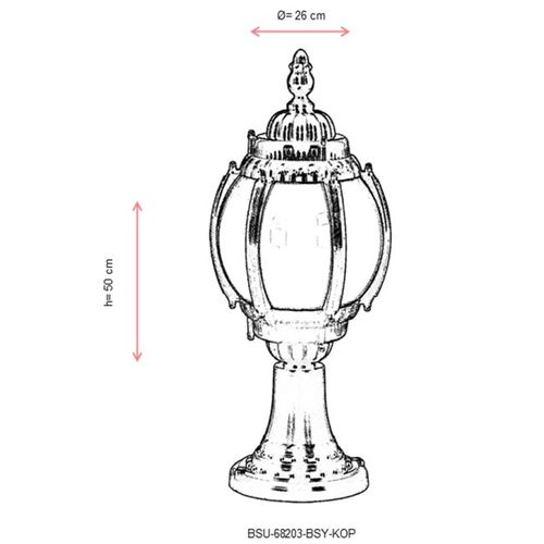 BSU-68203-BSY-KOP Crno-Bela Spoljna Zidna Lampa slika 3