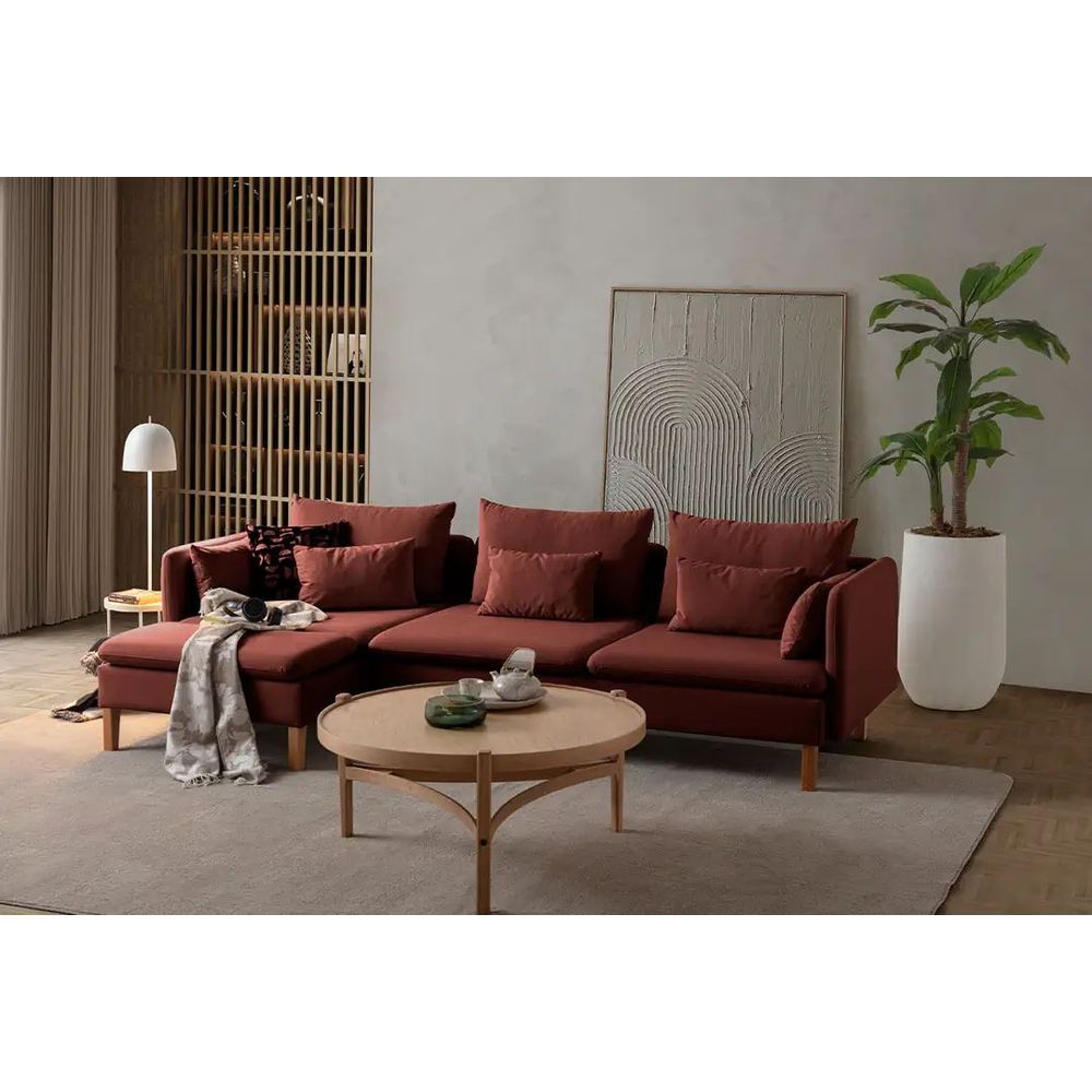 Ugaona Sofa Flexy Relax - boja: crvena pločica slika 1