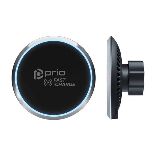 Prio Fast Charge magnetski bežični auto punjač 15W (USB C) crni slika 1